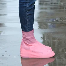 Rain Boots Waterproof Shoe Cover Silicone Unisex Outdoor solid Waterproof Non-Slip Non-slip Wear-Resistant Reusable Shoe Cover
