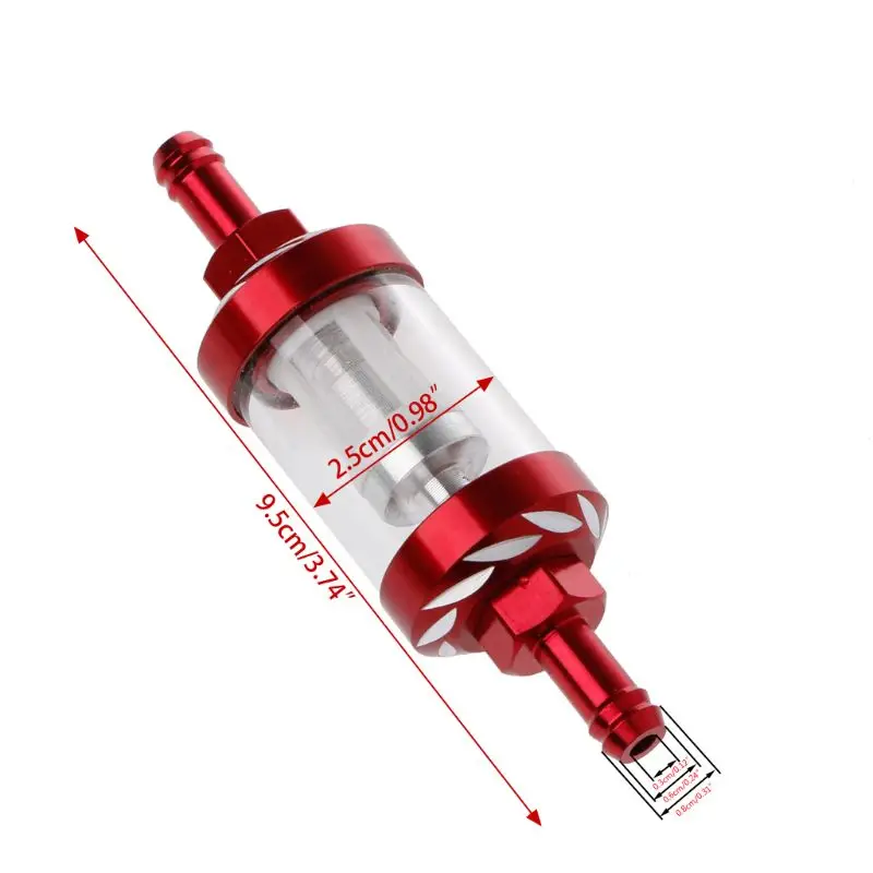 

CNC 8mm Gas Fuel Filter Scooter Universal Aluminum Clear-View For Motor Dirt/pit