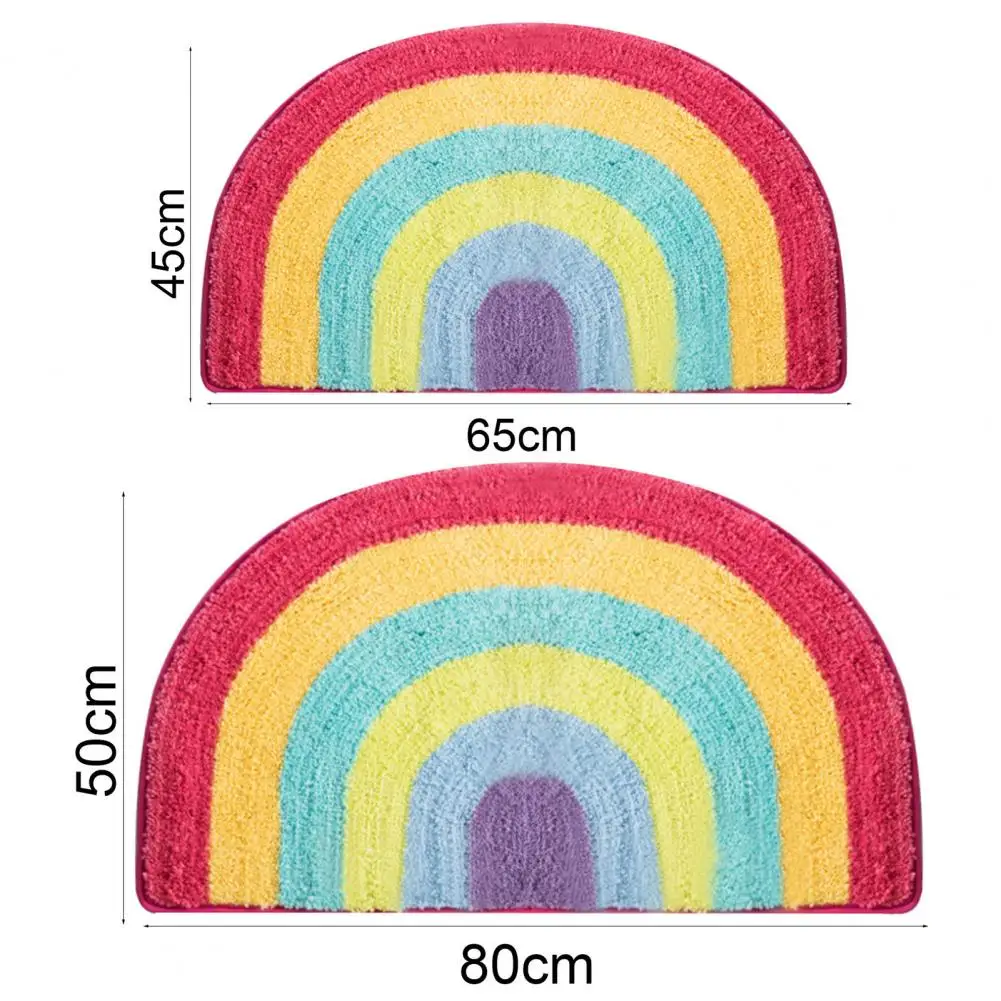 

1PCSFloor Mat Anti-slip Soft Quick Dry Cartoon Cute Rainbow Water Absorbent Doormat Cushion Bathroom Toilet Mats Entrance Mat