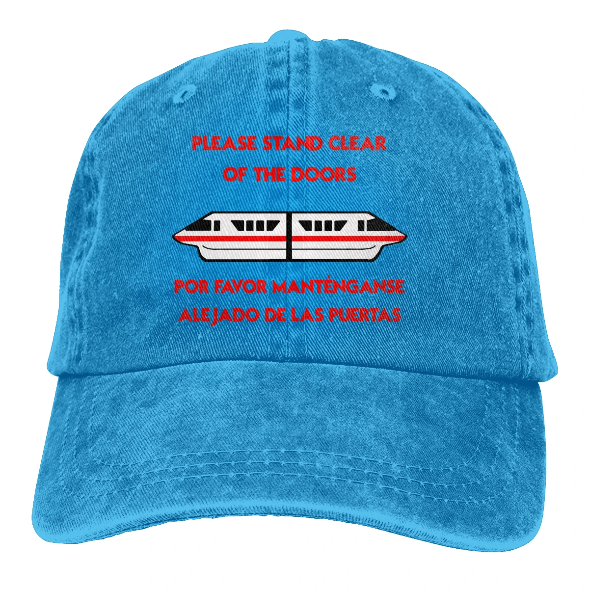 

Monorail Warning men woman's Retro Washed Cowboy hat Trucker Hat