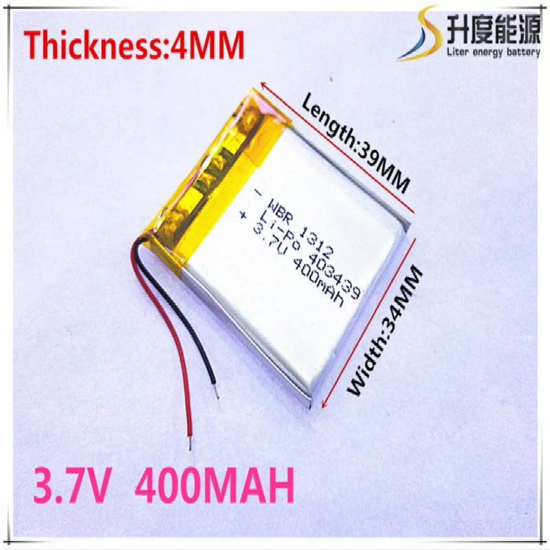 Полимерный аккумулятор 400 мАч 3 7 В 403439 умный дом MP3 колонки Li-Ion для dvr GPS mp3 mp4