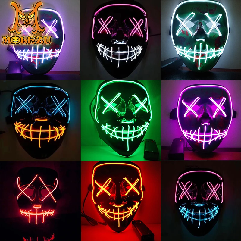 Светодиодная Маскарадная маска Molezu яркая неоновая тушь для ресниц светящаяся