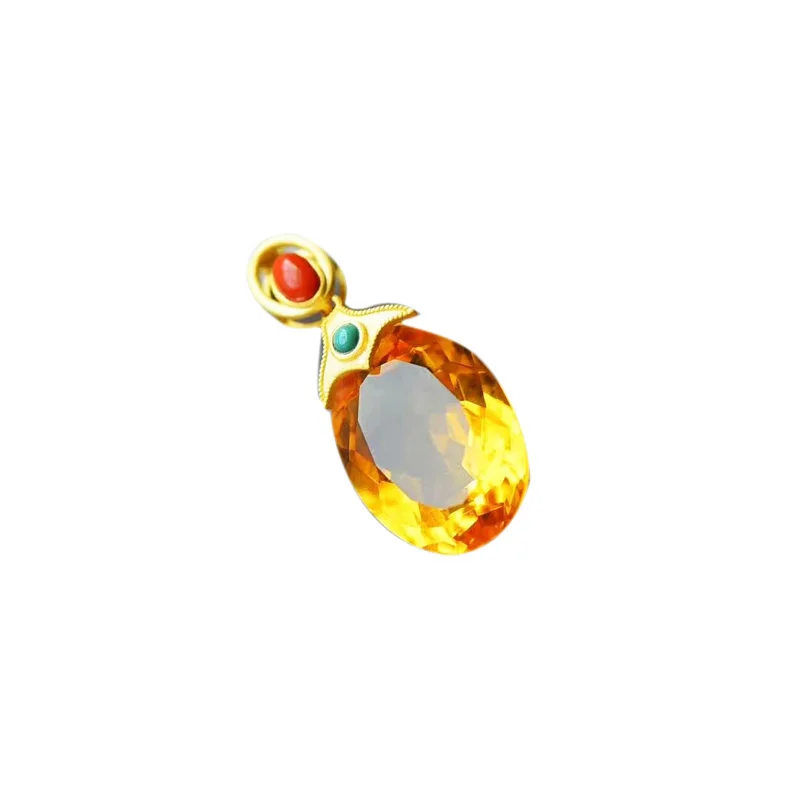 Цитриновые серьги LANZYO ювелирные изделия в подарок на день рождения из серебра 18*25