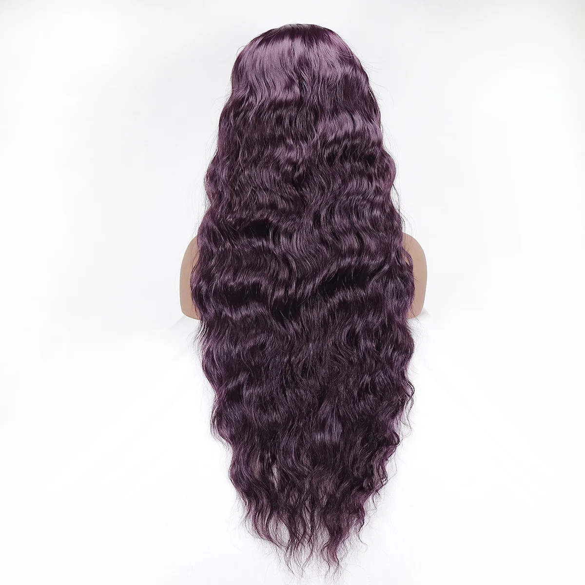 

Body Wave Dark Purple Wavy180Density Transparet Lace Wig Synthetic Hair Lace Front Wig Heat Resistant Fiber Glueless Daily Wear