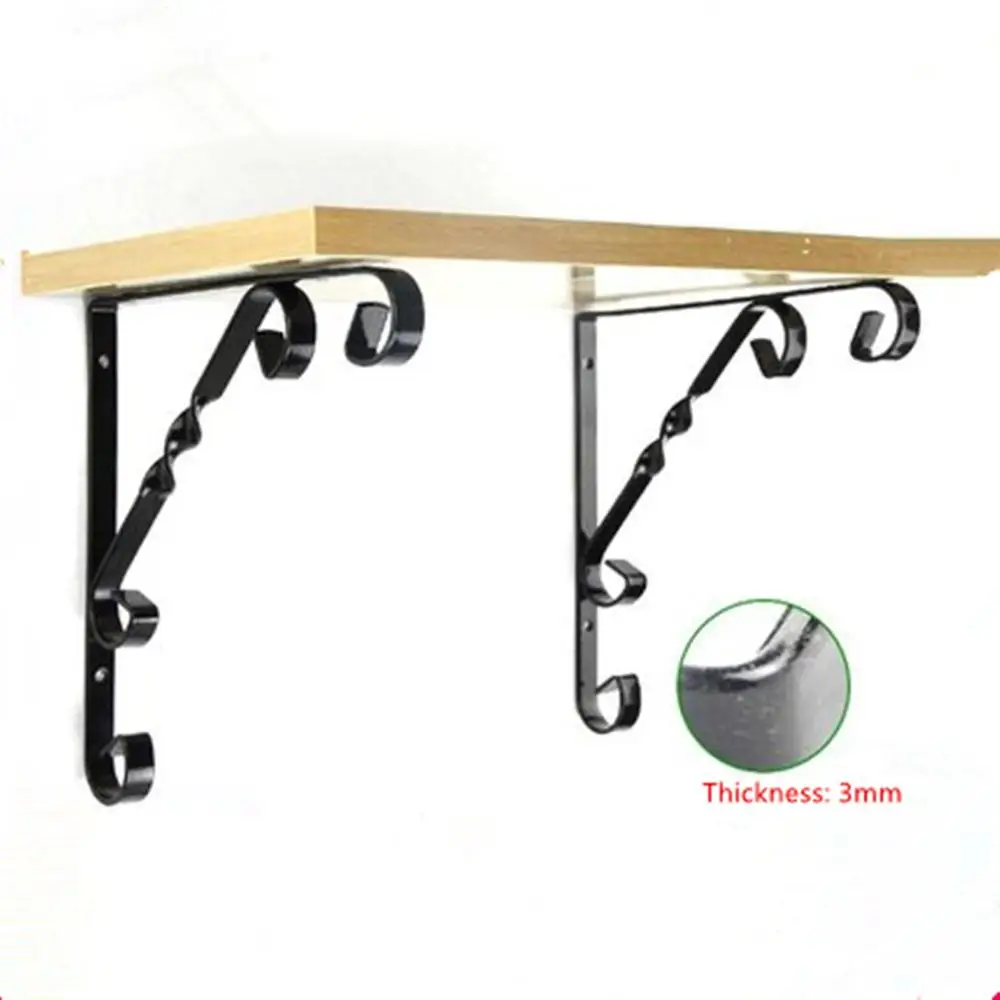 Европейский кованый железный Треугольный Кронштейн черно-белый бронзовый