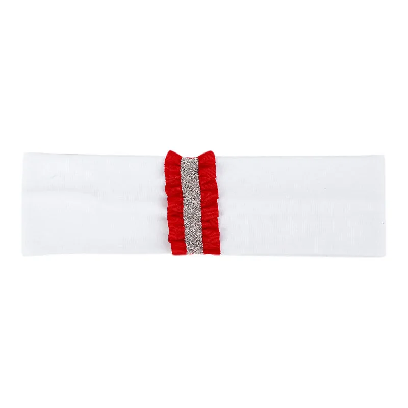 red white Geebro/Детские Серебристые полосатые эластичные хлопковые повязки для волос, милые детские одноцветные тюрбаны для девочек и мальчиков, аксессуары для волос - Цвет: red white