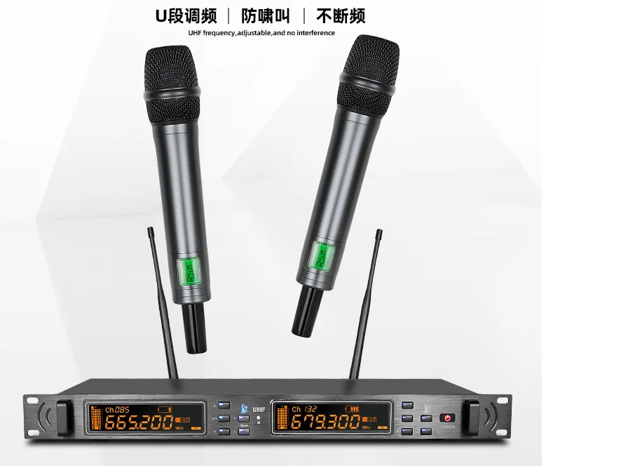 Беспроводной микрофон UHF one drag two подходит для микрофона KTV | Электроника