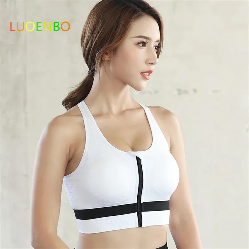 Спортивный бюстгальтер для женщин спортивный топ на молнии спереди спортивная