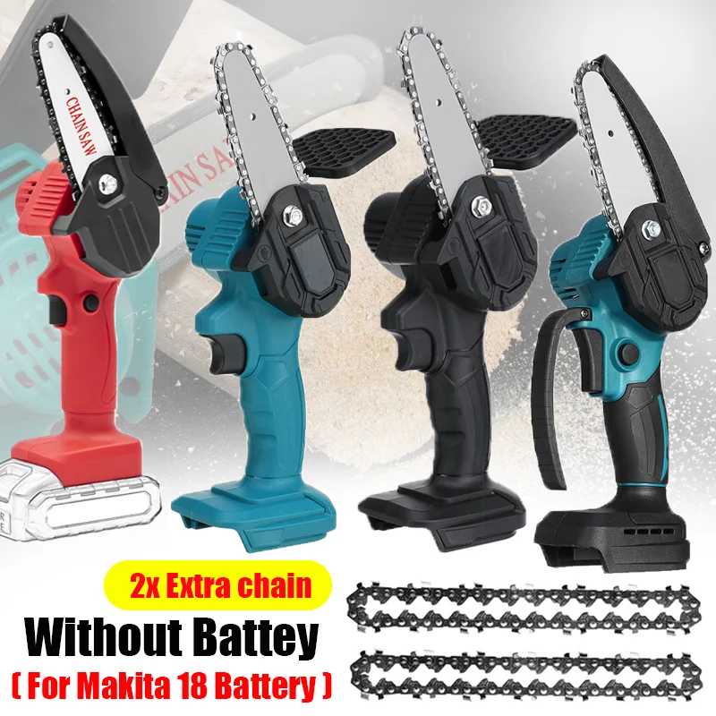 

4INCH Cordless ChainSaw Electric Pruner Chain Saw Garden Tree Bonsai Logging Power Tool For Makita 18V Battery Replacement Chain