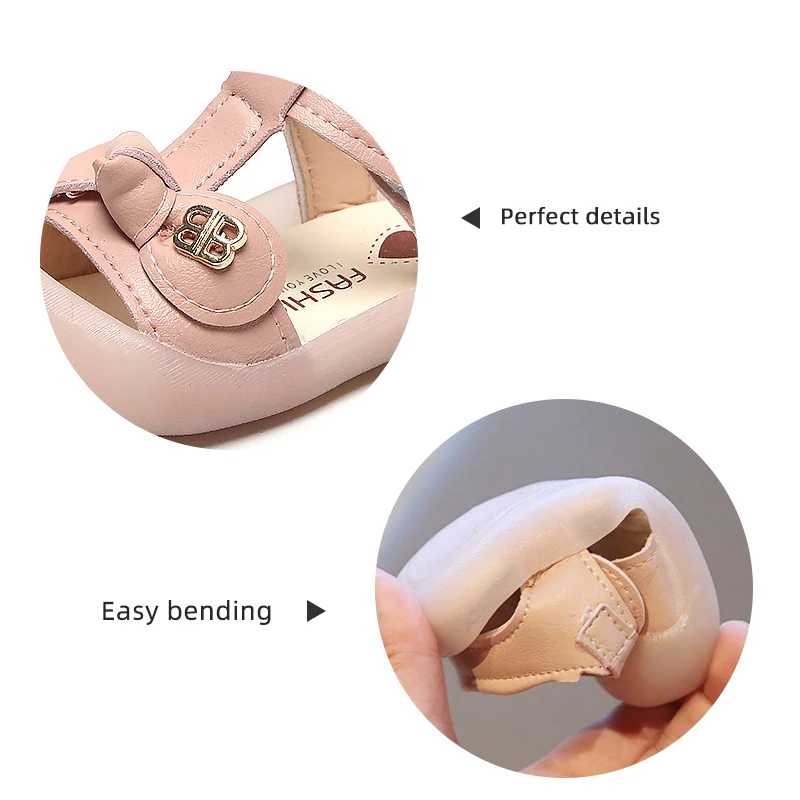 Сандалии детские из мягкой ПУ кожи босоножки с резиновой подошвой на подошве