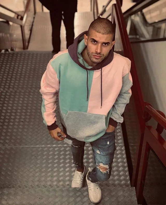 

Ybaby Spring and autumn new multi color patchwork loose Hoodie men's street hip hop Pullover men's fashion hoodie men