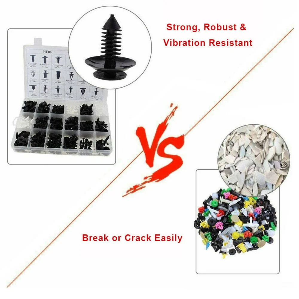 

Car Retainer Clips Auto Fasteners Push Trim Clips Pin Rivet Bumper Kit Universal