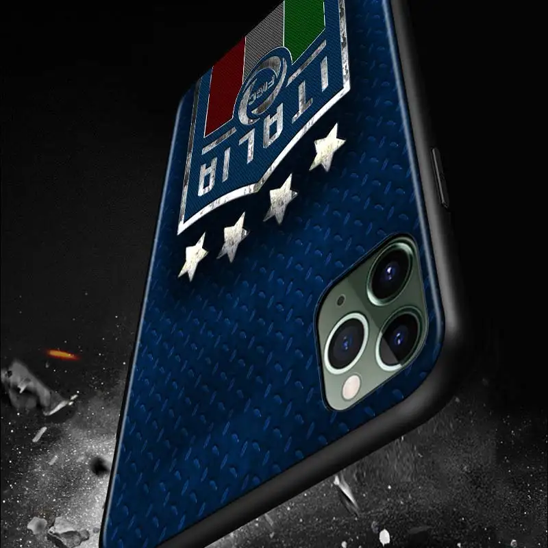 

Italian Football LOGO Shockproof Cover For Apple iPhone 12 11 SE XS XR X 7 8 6 5 S mini Plus Pro MAX 2020 Black Phone Case
