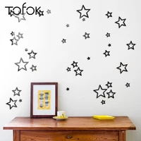 tofok hollow gold sliver stars combination acrylic mirror wall sticker 3d household parlor office store decoration sticker
