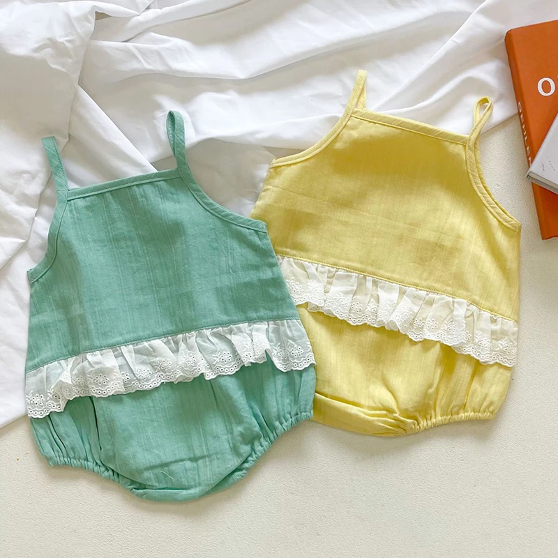 

Summer Baby Girls Braces Pure Color Rompers Baby Clothes Rompers Kids Girls Rompers Infant Clothing Rompers 0-3Yrs
