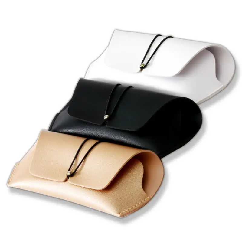 Кожаные солнцезащитные очки чехол в стиле ретро; Модные мужские и женские солнечные очки с коробка Портативный мягкая сумка коробка растягивающийся мессенджер через плечо на магнитной застежке зеркальный чехол