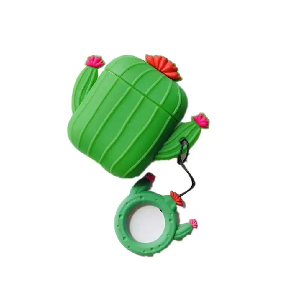 

Cartoon Pineapple Cactus Shape Soft Silicone Case for Airpods Case Storage Box Anti-fall Lanyard Cover for Airpods