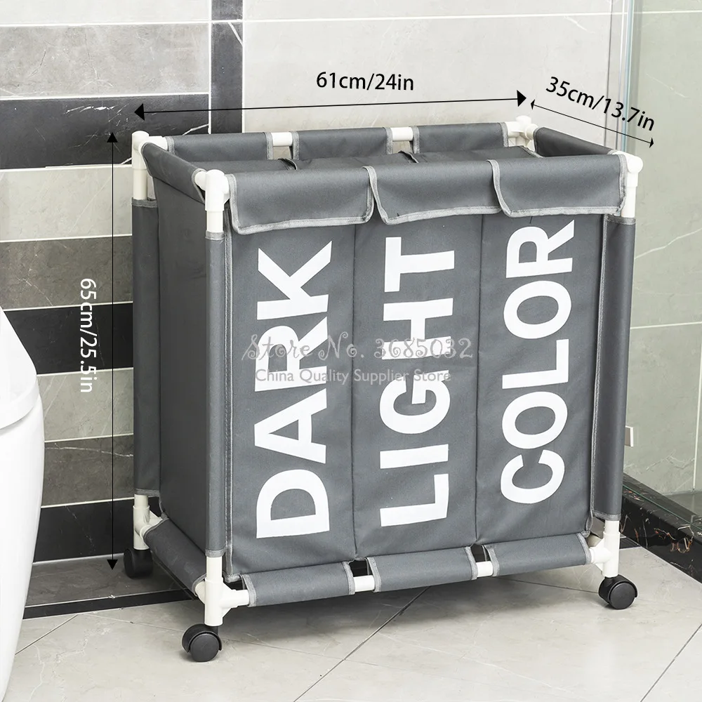 

SUB-GRID STORAGE BASKET LARGE CAPACITY REMOVABLE LAUNDRY BASKETS WITH WHEELS MOISTURE-PROOF 600D OXFORD CLOTH FOLDED STORAGE BOX