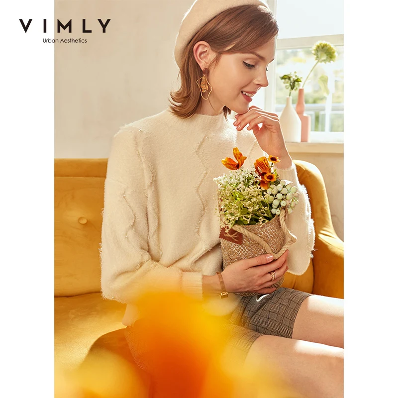 Свитер Женский вязаный однотонный с ложным воротником F3058 | Женская одежда