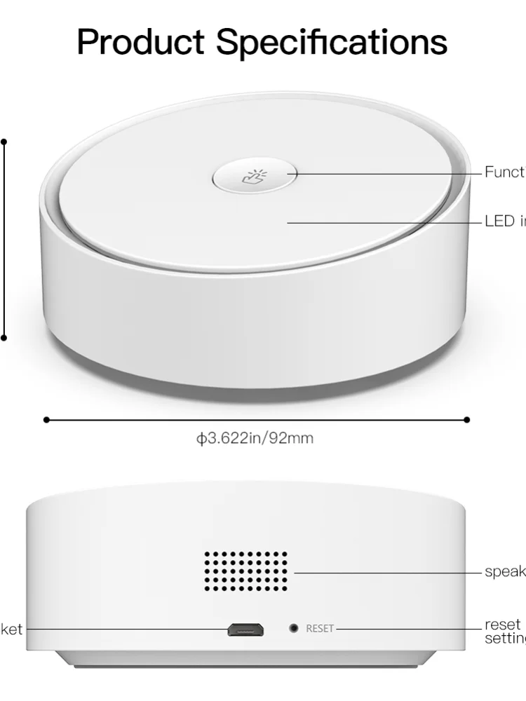 

Multi-Mode Tuya Gateway WiFi Bluetooth Mesh ZigBee Hub Work with App Control Smartlife Alexa Google Home Smart Automatic