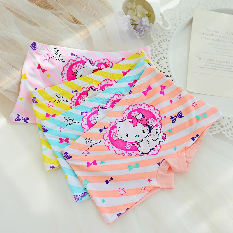 1PC Random color 1 предмет; Новинка; детские трусики с рисунками из мультфильмов детские трусы бамбуковое волокно, мягкие, маленькими леопардами торт для девочек детские трусы с рисунком для девочек, Трусы-шорты - Цвет: 1PC Random color