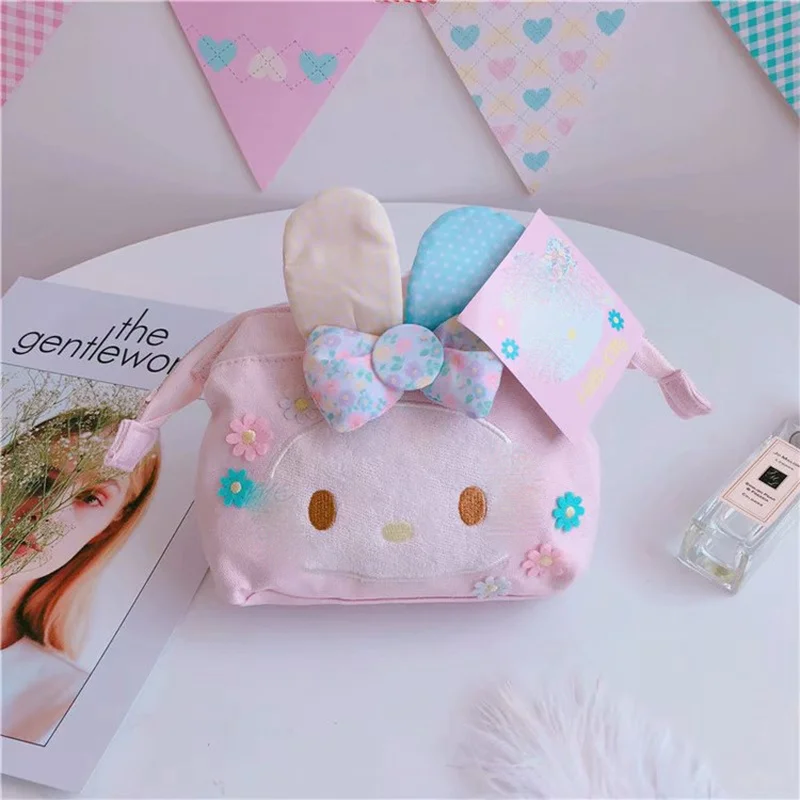 

Kawaii Canvas Storage Bag Toy High Quality bunny Big Ear Dog Puding Japanese Cartoon Sundries Cosmetic Bag Toy Girls Gift