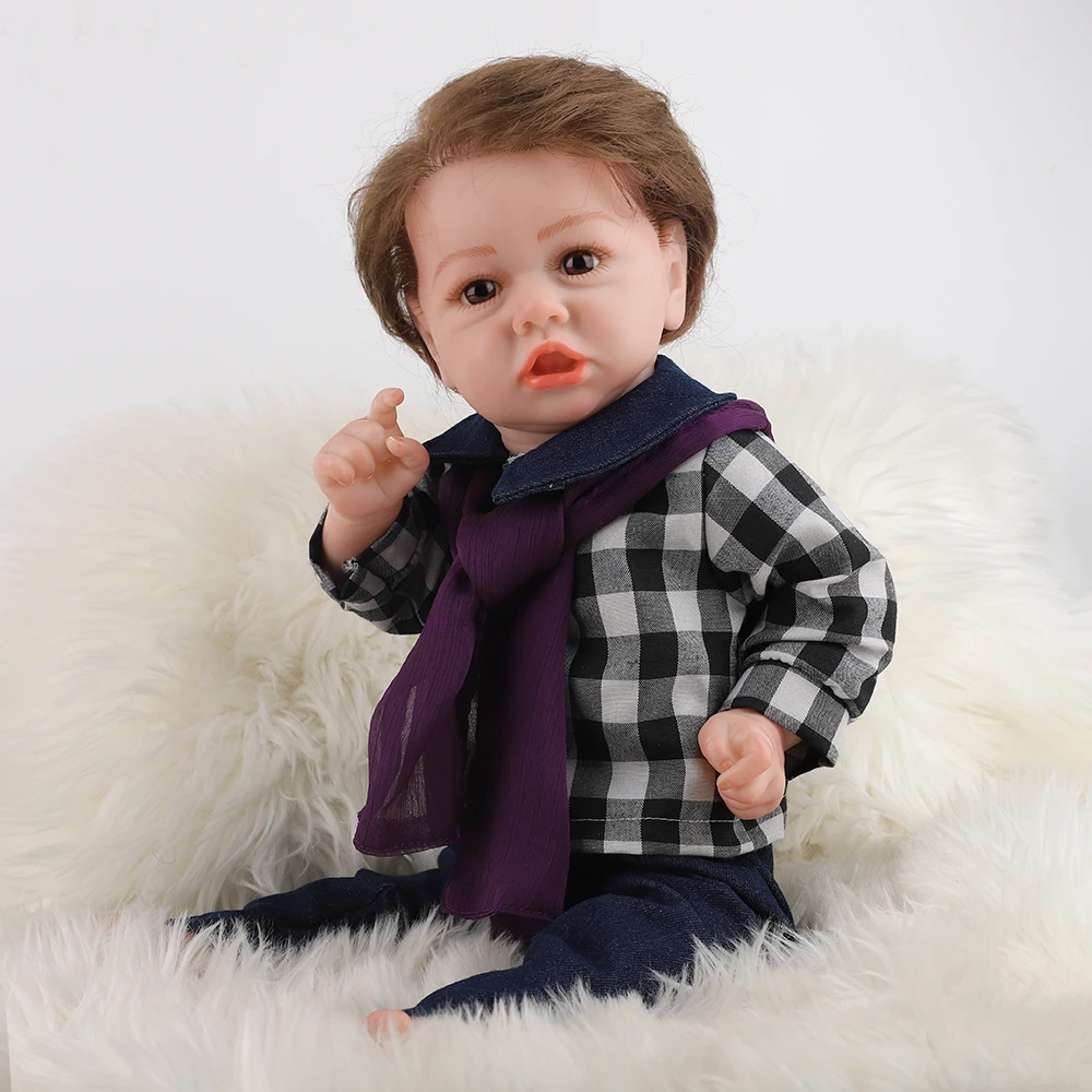 Новый дизайн 58 см реалистичные куклы Reborn Baby boy с мягким телом для детей