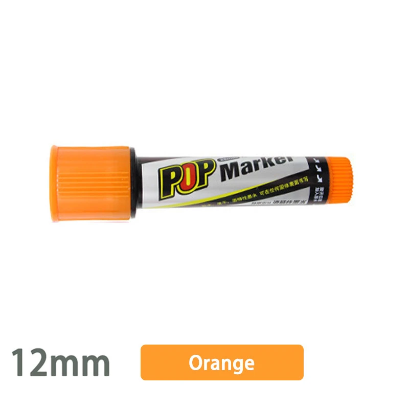 12mm Orange Несколько цветов Несколько ручек маркеры Кисть ручка ручная роспись плакат кисть фломастер на масляной основе может быть крашена поп-ручка - Цвет: 12mm Orange