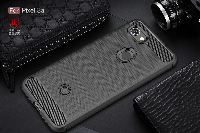 black Для Google Pixel 3A/3A XL чехол противоударный из углеродного волокна силиконовый бампер задняя крышка для Pixel 4 2 2XL 3 3XL Мягкий защитный чехол - Цвет: black