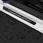 4 шт., автомобильная отделка, логотип из углеродного волокна, наклейка, подходит для Kia CEED, аксессуары для автомобильных наклеек