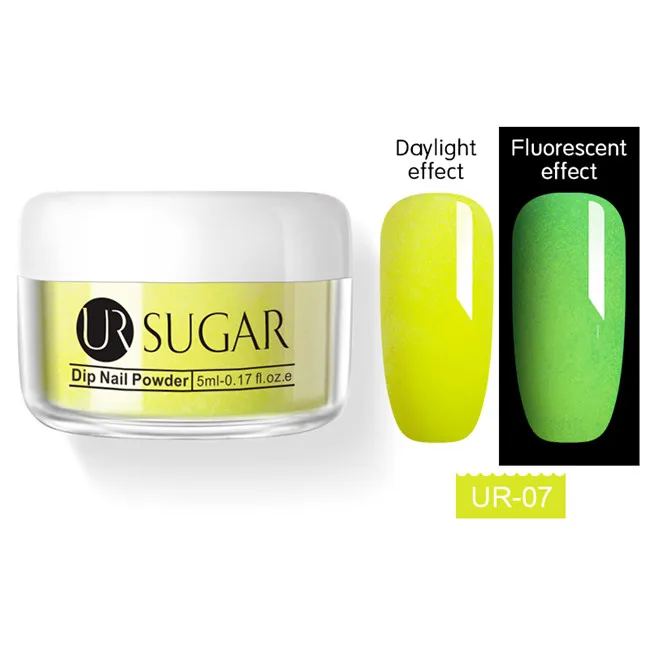 Neon 7 Ur Sugar 5 мл флуоресцентный блеск Dip порошок для ногтей голографический градиентный французский пигмент погружающийся порошок для ногтей украшение для ногтей - Цвет: Neon 7