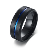 8mm fashion rings for men alloy simple black engagement wedding anniversary birthday gift men rings accessories