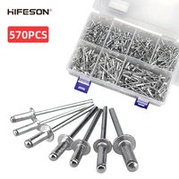 hifeson 570pcs rivet gun aluminum core pull rivet decoration nail 3 281012 4 0101214 5 014 for furniture assortment kit