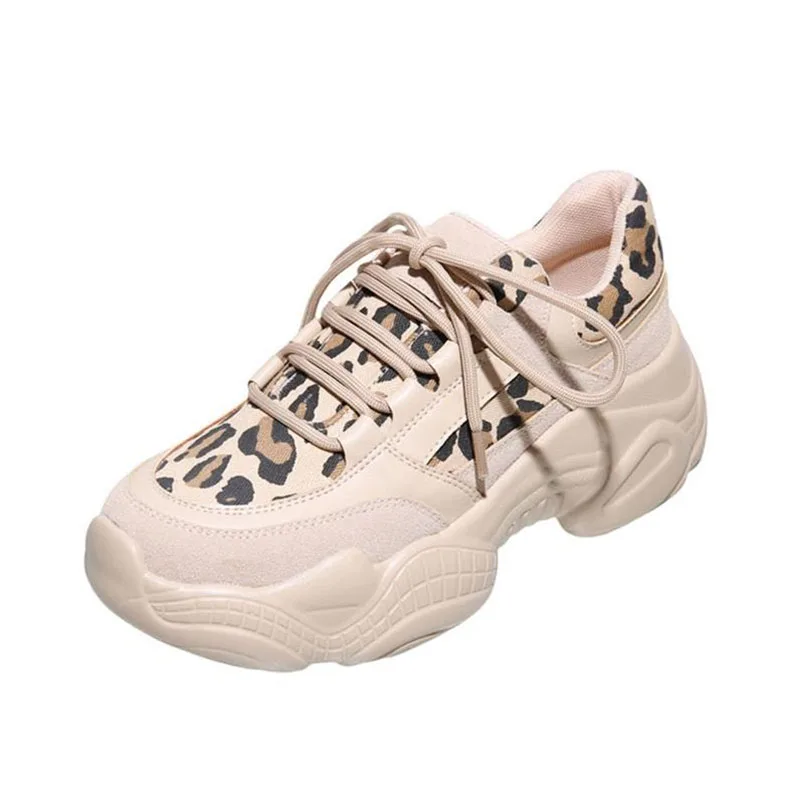 

Кроссовки женские на массивной платформе, с леопардовым принтом