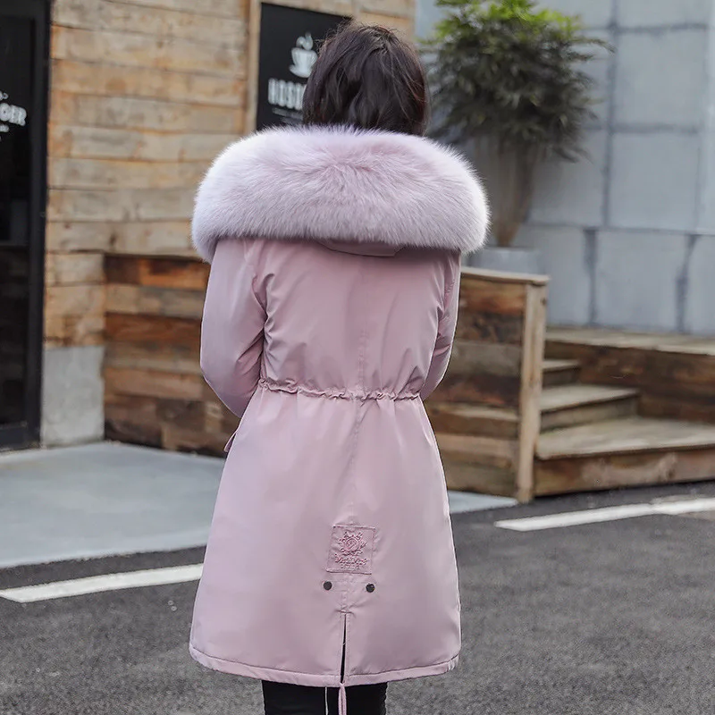 

2020 New Women Long Coat Autumn Winter Warm Velvet Thicken Hooded Fur Coats Parka Female Solid Big Pocket Jacket Outwear b662