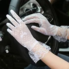 Перчатки сетчатые, черные, белые, с закрытыми пальцами, кружевные, летние, солнцезащитные, для вождения