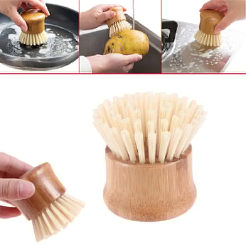 1 шт. кухонная щетка с бамбуковой ручкой|Чистящие щетки| |