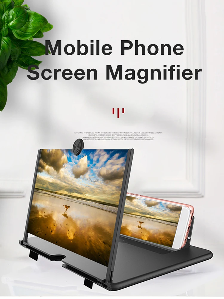 

16 Inches 3D Screen Enlarger Video Movie Amplifier Curved Screen Magnifier Phone Holder Stand