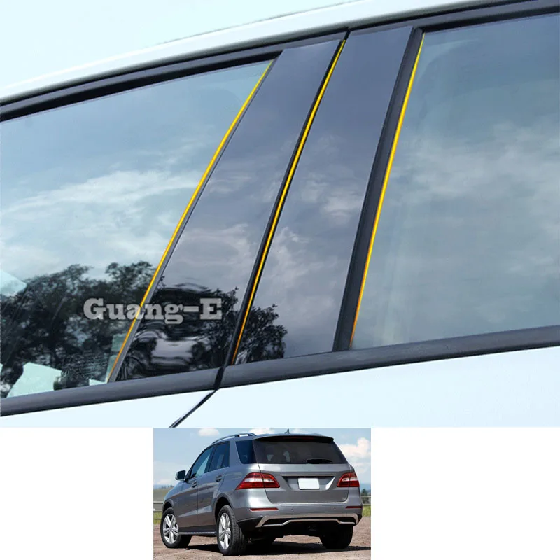

For Benz ML ML300 ML320 ML350 ML400 4MATIC 2011-2019 Car PC Material Pillar Post Cover Door Trim Window Piano Black Stick