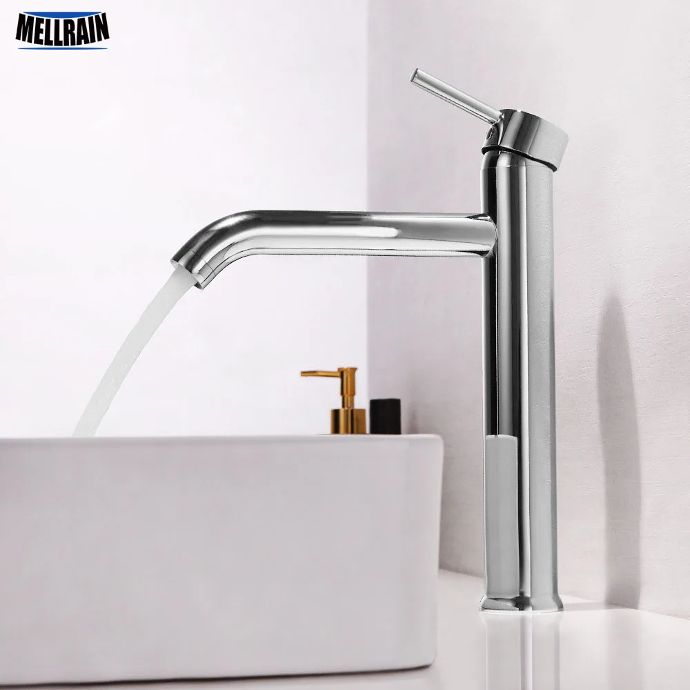 Круглый смеситель для ванной комнаты из латуни полированный и хромированный