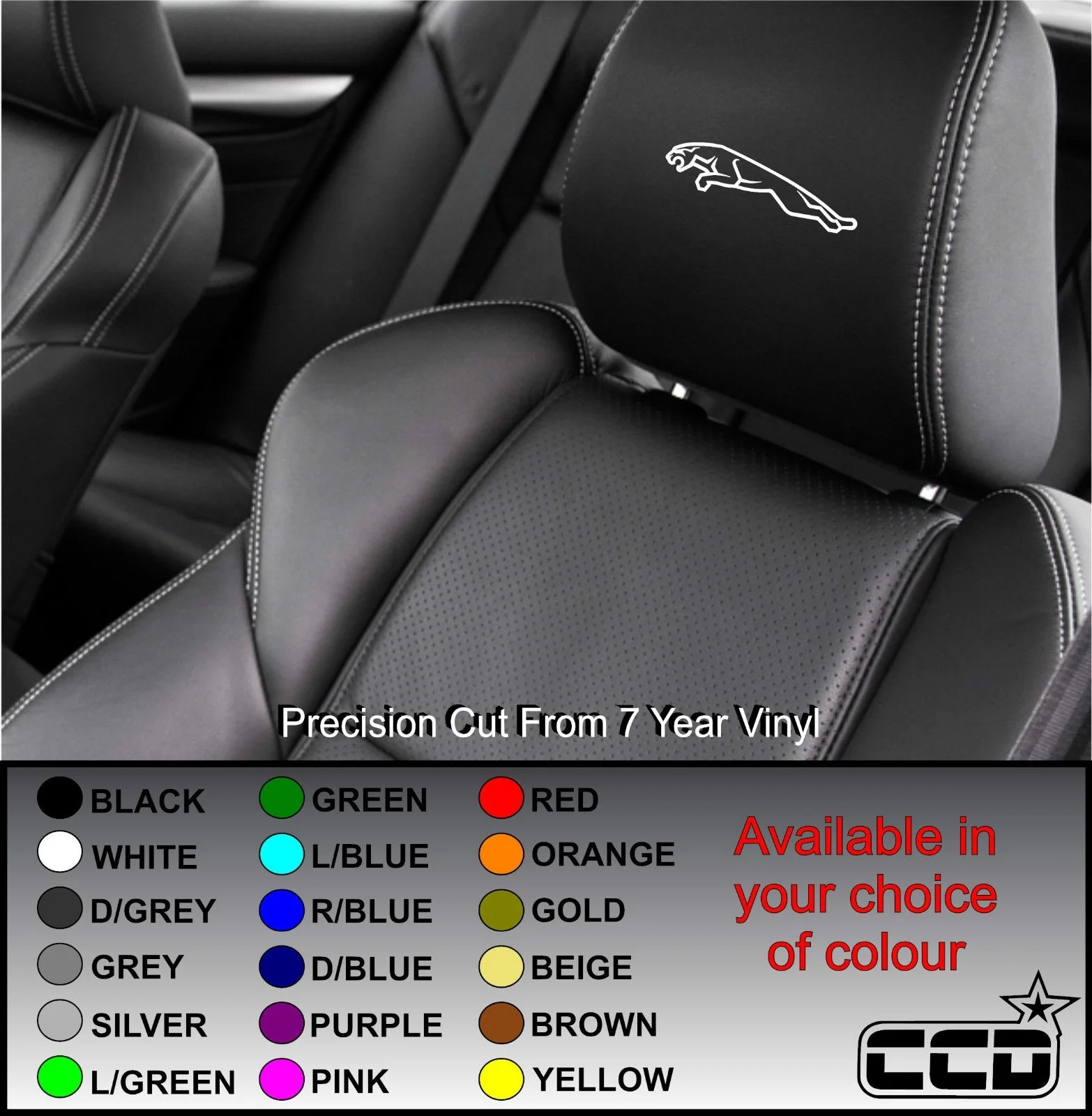 Виниловые наклейки с логотипом JAGUAR CAT/подголовник X5 | Автомобили и мотоциклы