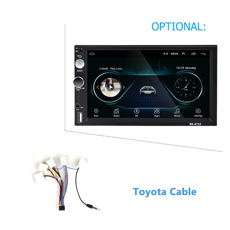 AMPrime аудио стерео Android 2 din автомагнитола 7 ''Мультимедиа gps WIfi магнитофон MirrorLink USB MP5 плеер с тыловой камерой