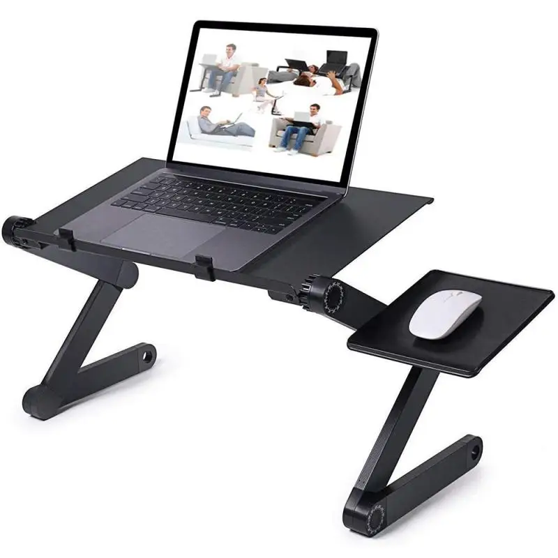 

Adjustable Foldable Computer Desks Black Folding Aluminum Computer Desk Laptop Desk Office Home Furniture Notebook Holder HWC