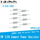 Цементный резистор 5 Вт 5%, сопротивление мощности 0,1r  10K 0,5r 1R 10R 100R 0,22 0,33 0,5 1 2 5 8 10 15 20 25 30 100 1 к 10 кОм, 10 шт.