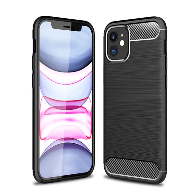 Мягкий чехол из углеродного волокна для iPhone 12 Mini SE 2020 11 Pro Max X XR XS бампер телефона 8 7