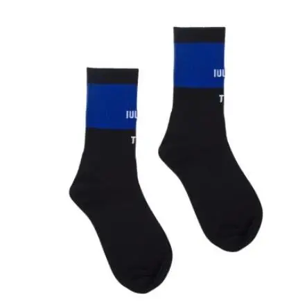 Style 3 Blue Una Reta/мужские носки гольфы в стиле хип-хоп хлопок, Новое поступление, повседневные носки для скейтборда с вышивкой - Цвет: Style 3 Blue