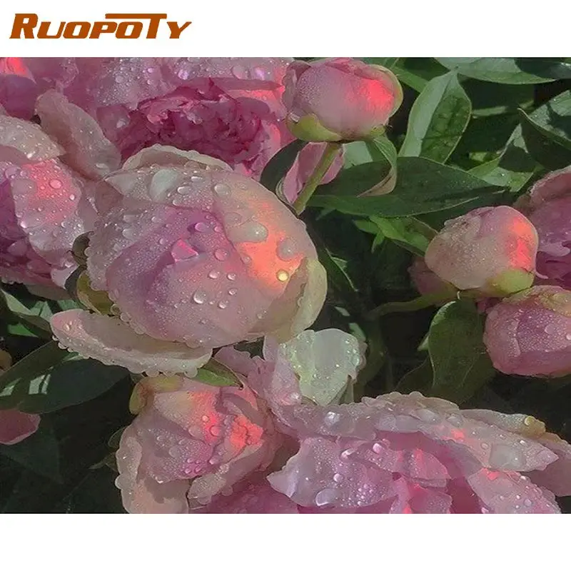 

RUOPOTY 5D Diamond Painting Flower Full Square/Round Embroidery Scenery Cross Stitch Kit Painting Mosaic DIY Home Decoration Gif