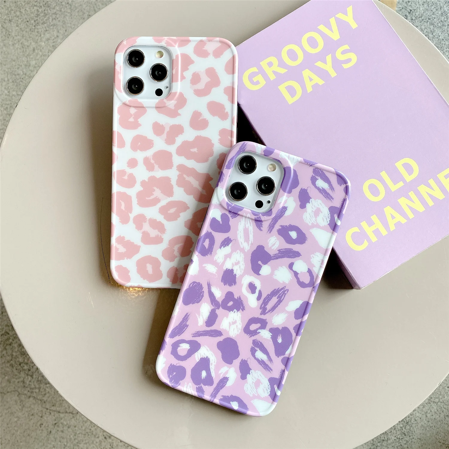 

12 Pro Case Cute Purple Lepoard Printed Silicone Back Cover for iPhone 11 Pro Max XR XS X 7 8 Plus SE 2020 12 Mini Chic Cases