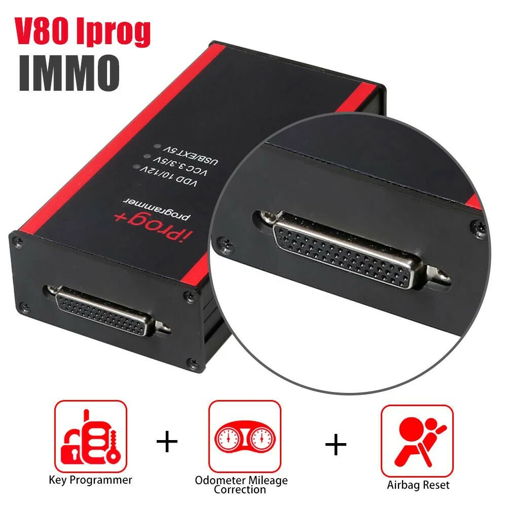 

V80 Iprog+ Key Programmer Support IMMO + Mileage Correction + Airbag Reset Iprog Pro Till 2019 Replace Carprog/Digiprog/Tango