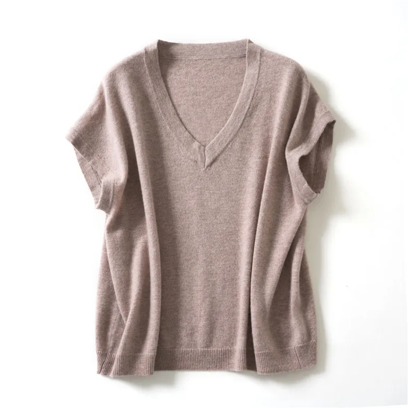 

2020 Women Tops Womens Fashion 100% Cashmere and Wool V-neck Sleeveless Knit Soft Comfortable Female High Quanlity Pullovers